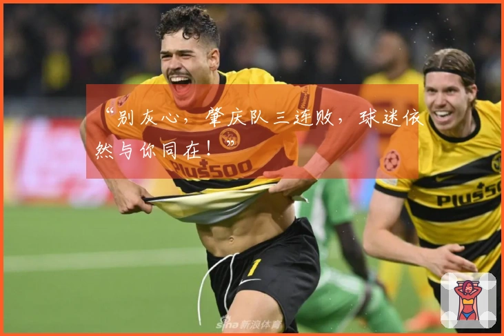 “别灰心，肇庆队三连败，球迷依然与你同在！”